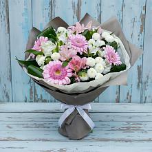 Букет цветов из:  Герберы, Альстромерии и Хризантемы в Мамонтово Алтайский край