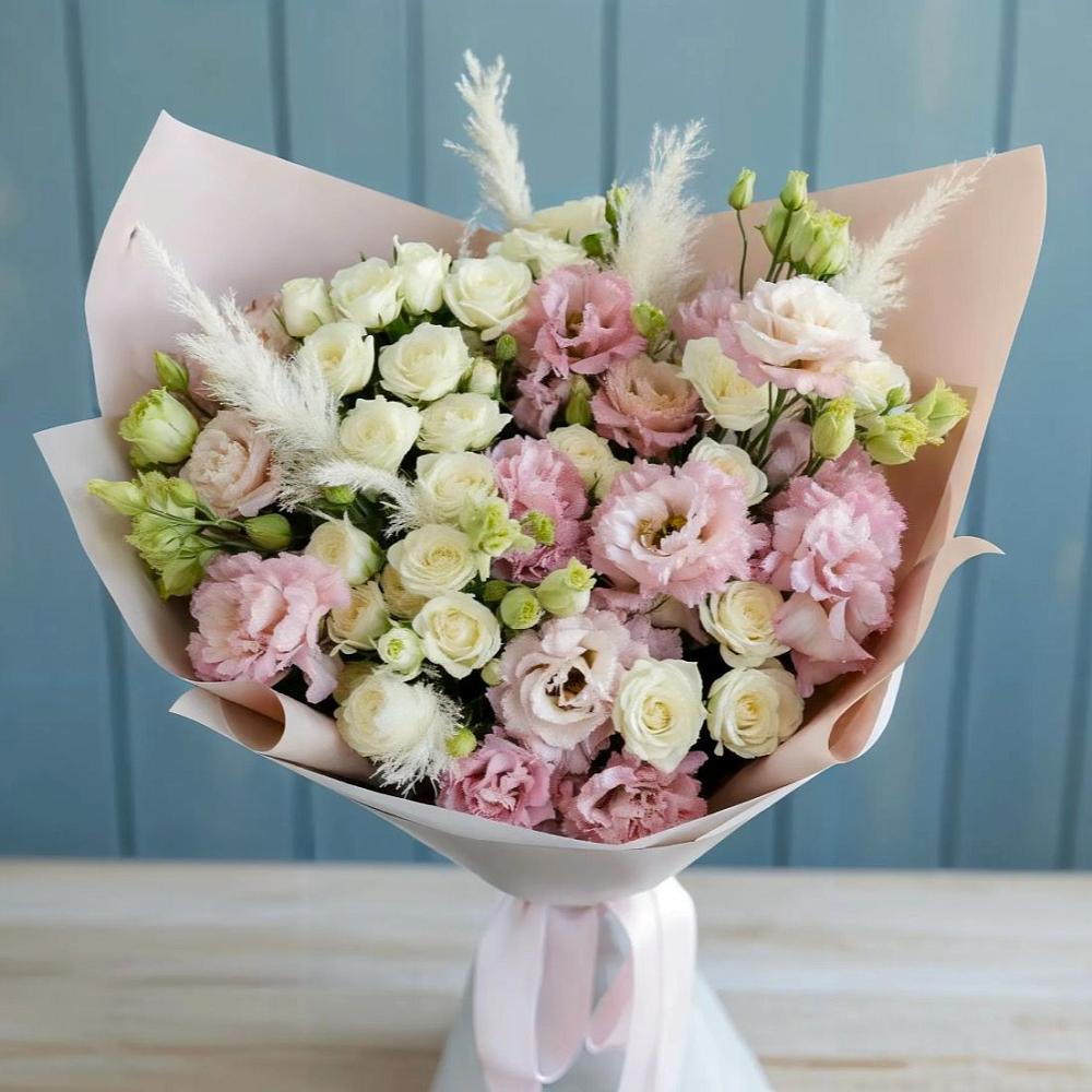 Букет цветов из: Альстромерии и Розы в Мамонтово Алтайский край