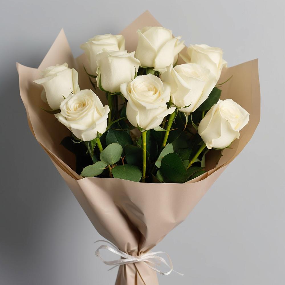 Букет 9 Белых роз Эдлесс Лав в Мамонтово Алтайский край