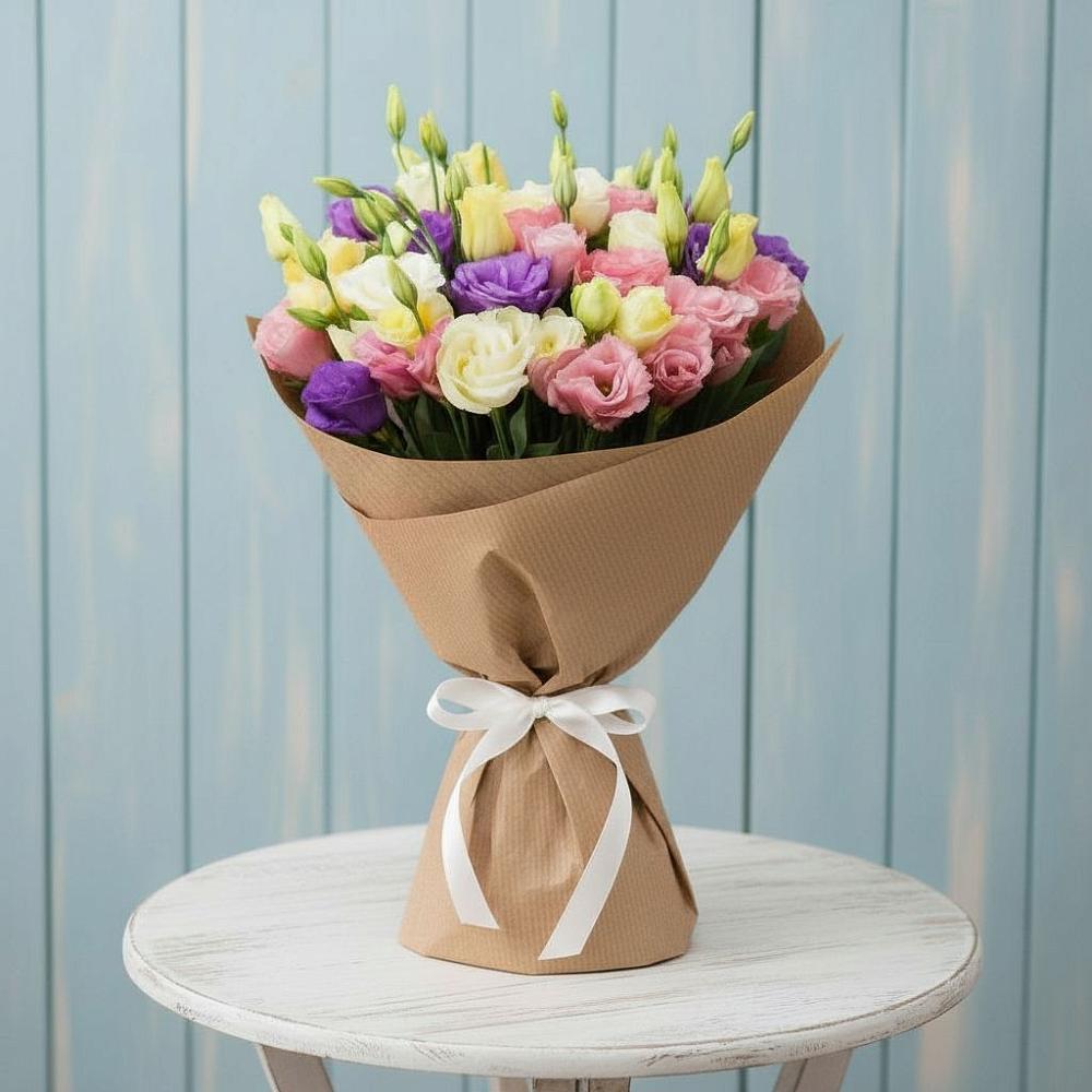 Букет цветов из: Лизиантусы в Мамонтово Алтайский край