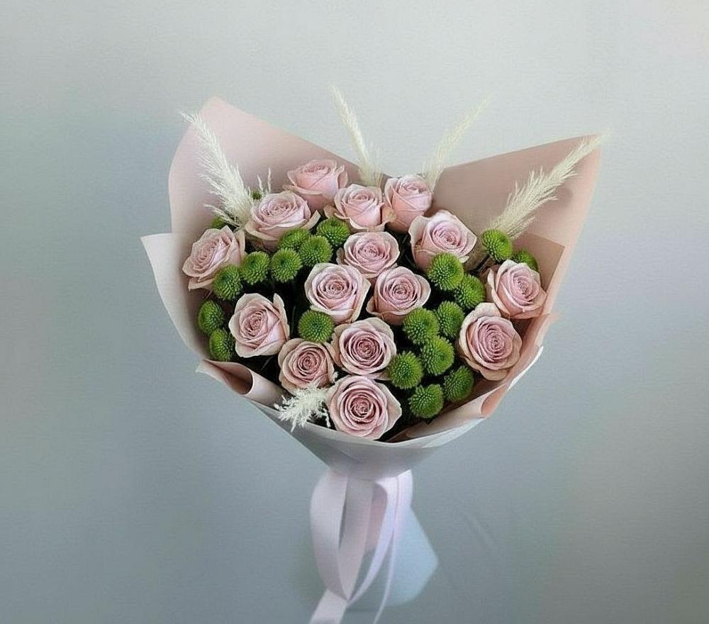 Букет цветов из: Розы и Хризантемы в Мамонтово Алтайский край