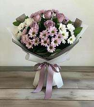 Букет цветов из:  Хризантемы и Розы в Мамонтово Алтайский край