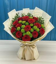 Букет цветов из:  Розы и Хризантемы в Мамонтово Алтайский край