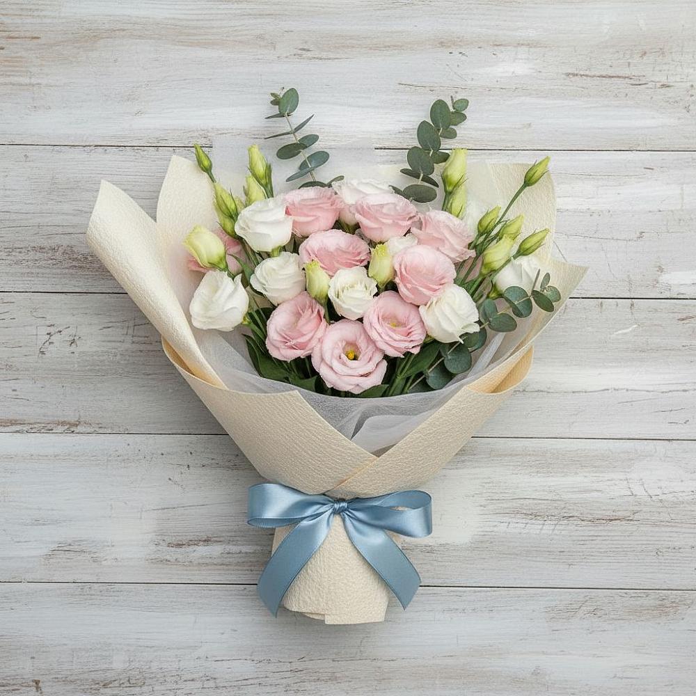 Букет цветов из: Лизиантусы в Мамонтово Алтайский край